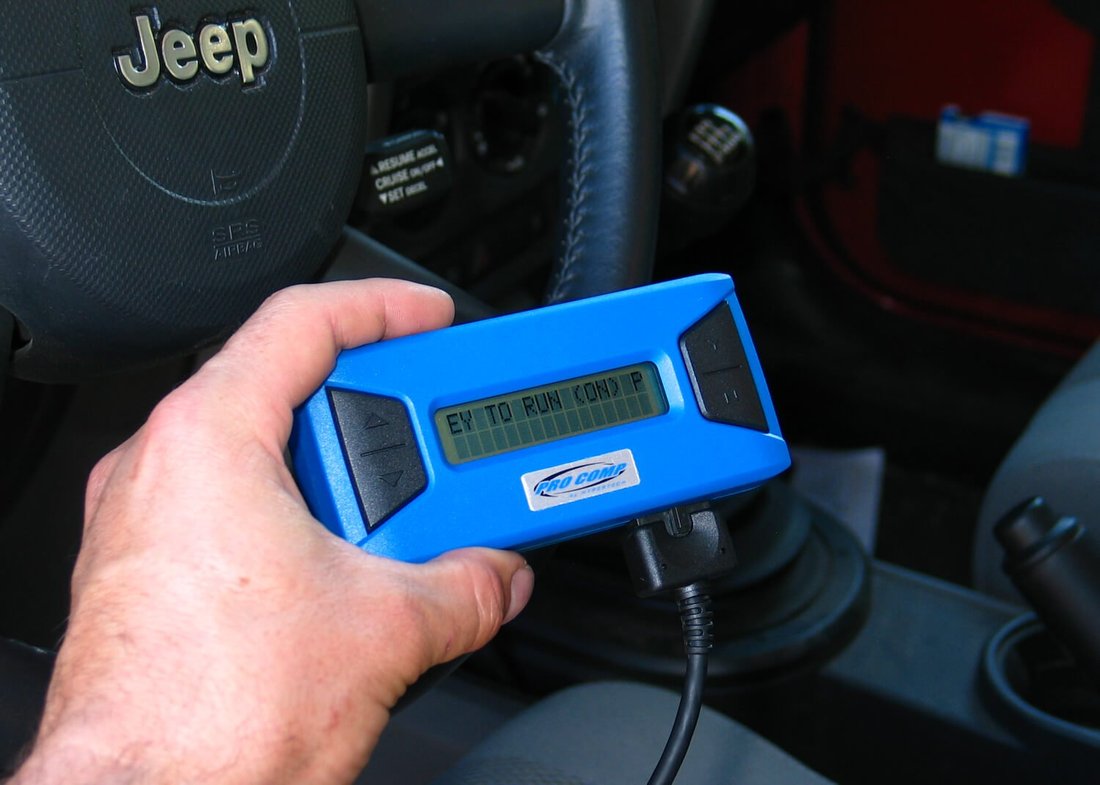 A corrected speedometer will help you calculate where you are actually at regarding mpg. Aftermarket programmers, like the Pro Comp Accu Pro, are available for the more popular 4x4s. Still, some vehicles will need to make a trip to the dealership to correct the speedometer for larger tires and ring and pinion gear swaps.